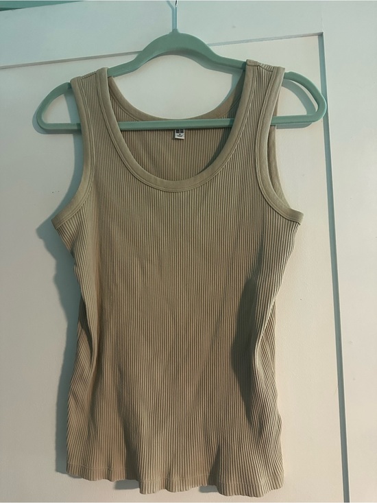 Uniqlo Tops - Uniqlo Ribbed Tank Top - Beige
